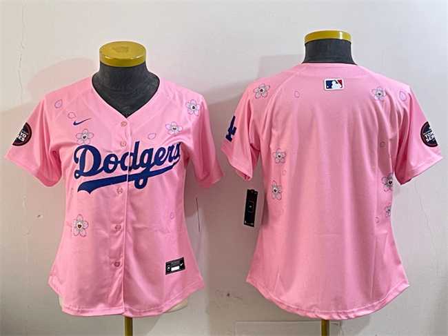 Womens Los Angeles Dodgers Blank Pink 2025 Tokyo Series Limited Stitched Jersey->mlb womens jerseys->MLB Jersey
